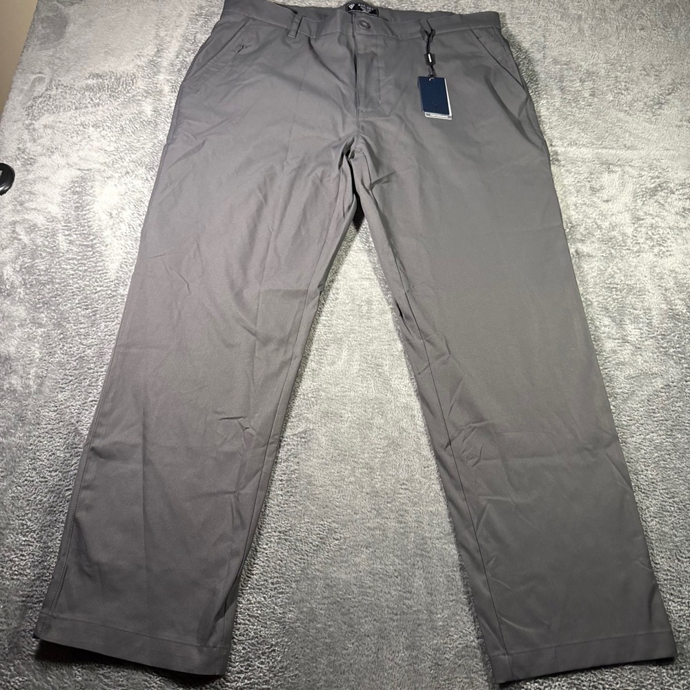 Maelreg ProFlex Men Performance Golf Pants Grey 38x30 Stretch Wicking UPF 30 NWT